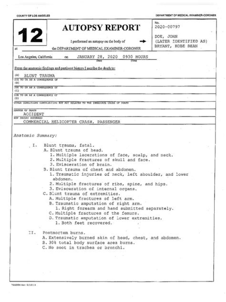 Gianna Bryant Autopsy Report Reveals Startling Insights
