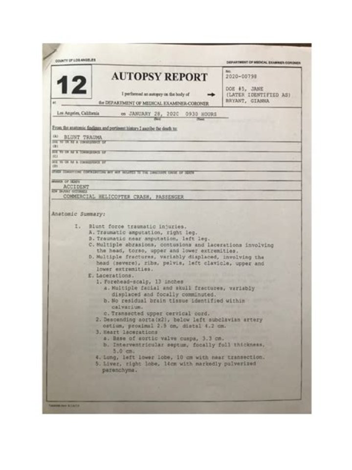 Gianna Bryant Autopsy Report Unlocks Key Insights